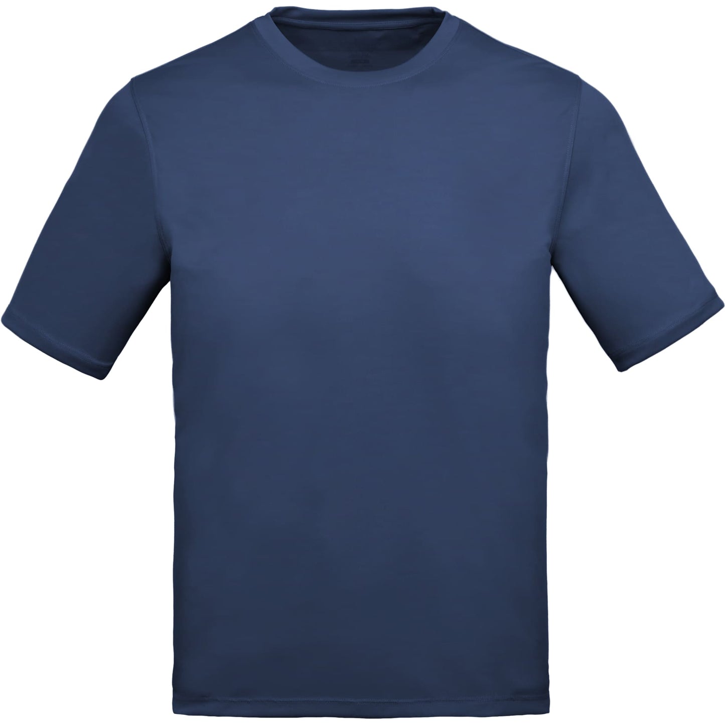 Front View of Blue DARA SS Tech Tee - Men's plain