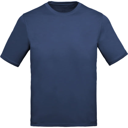 Front View of Blue DARA SS Tech Tee - Men's plain