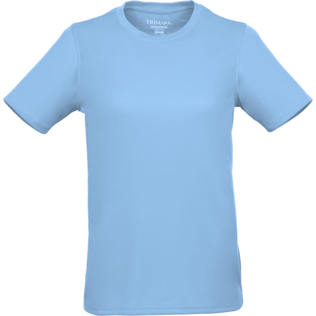 Front View of Blue DARA SS Tech Tee - Women's plain