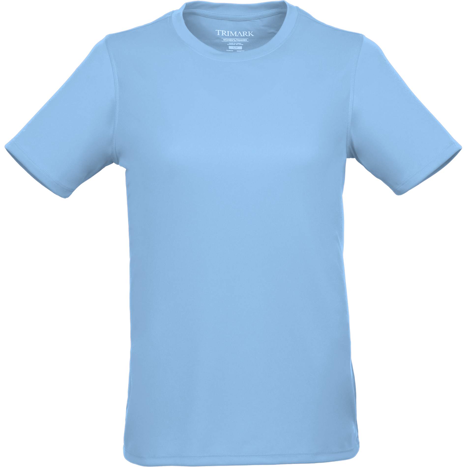 Front View of Blue DARA SS Tech Tee - Women's plain