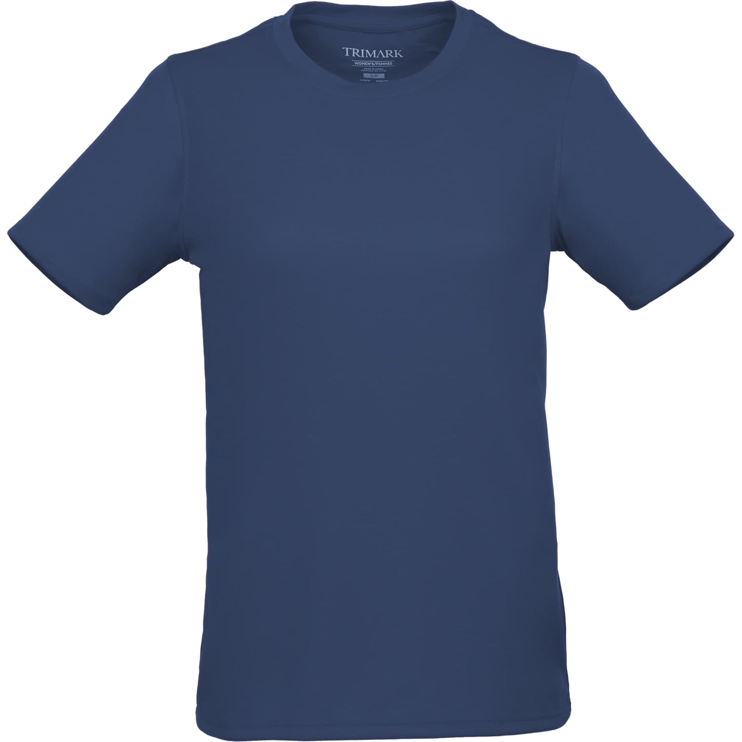 Front View of Blue DARA SS Tech Tee - Women's plain