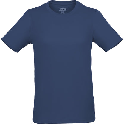 Front View of Blue DARA SS Tech Tee - Women's plain