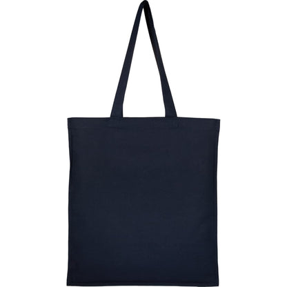 Front View of Blue Organic 8oz Cotton Double Stitch Tote plain
