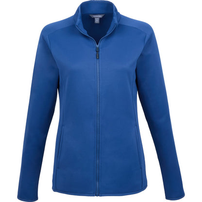 Front View of Blue TELICA Brush Back Fleece Jacket - Women's plain
