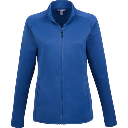 Front View of Blue TELICA Brush Back Fleece Jacket - Women's plain