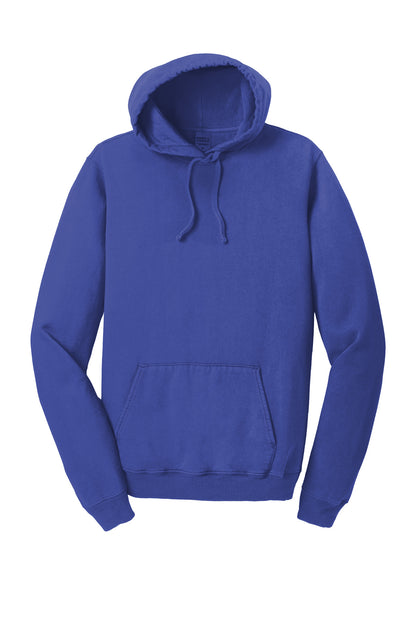 Front View of BlueIris Port & Company Beach Wash Garment-Dyed Pullover Hooded Sweatshirt. PC098H