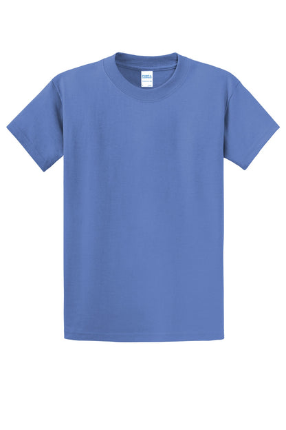 Front View of Carolina Blue Port & Company Tall Essential Tee. PC61T
