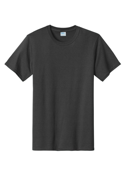 Front View of Charcoal Port & Company Tall Essential Tee. PC61T