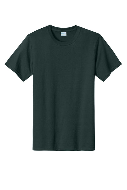 Front View of Dark Green Port & Company Tall Essential Tee. PC61T