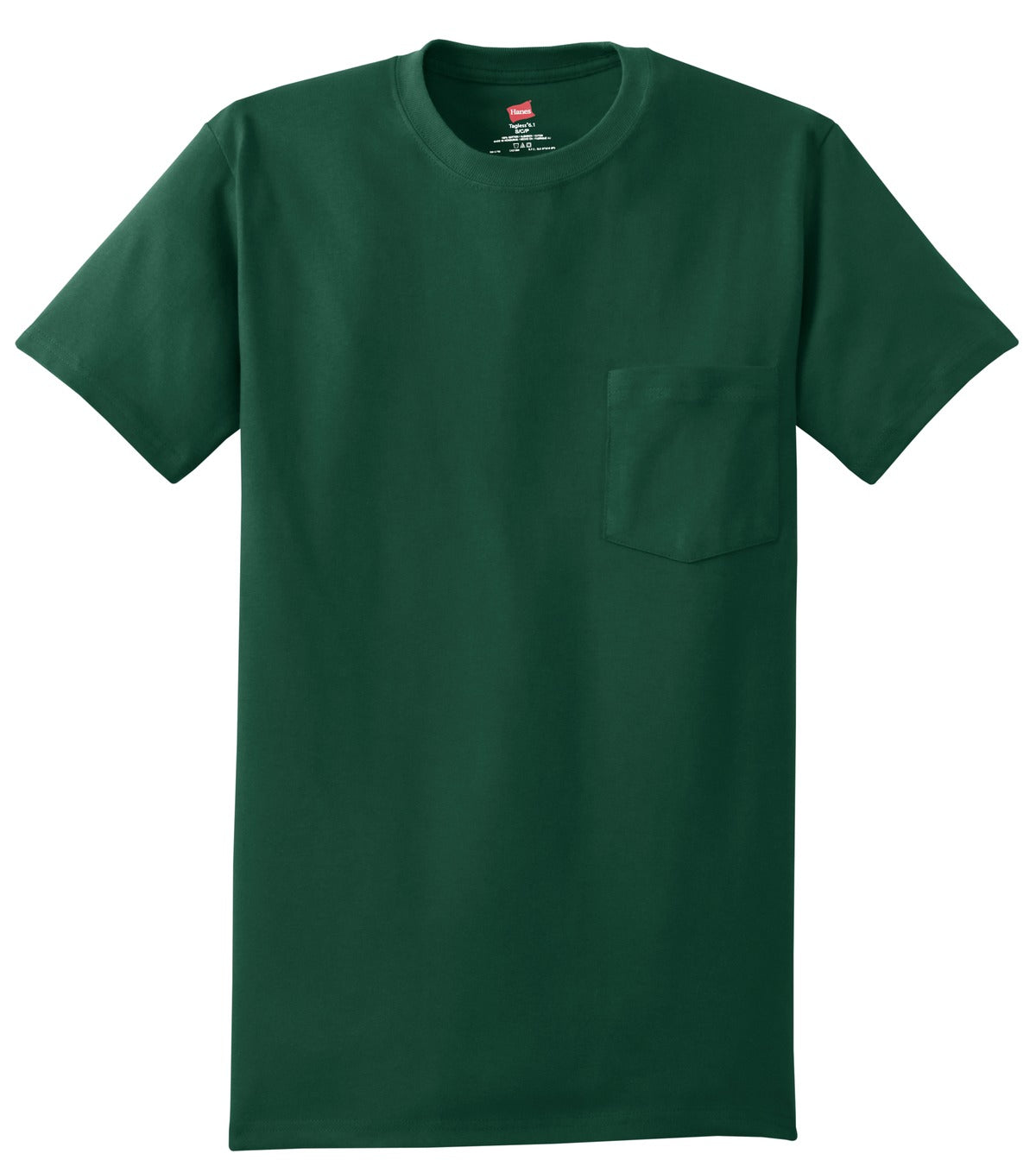 SanMar front-view-of-deep-forest-hanes-authentic-100-cotton-t-shirt-with-pocket-5590.jpg?v=1757095645