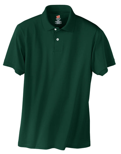 Front View of Deep Forest Hanes EcoSmart - 5.2-Ounce Jersey Knit Sport Shirt 054X