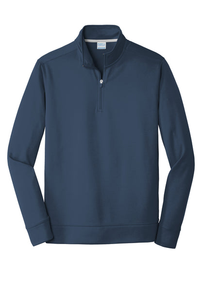 Front View of Deep Navy Port & Company Performance Fleece 1/4-Zip Pullover Sweatshirt. PC590Q