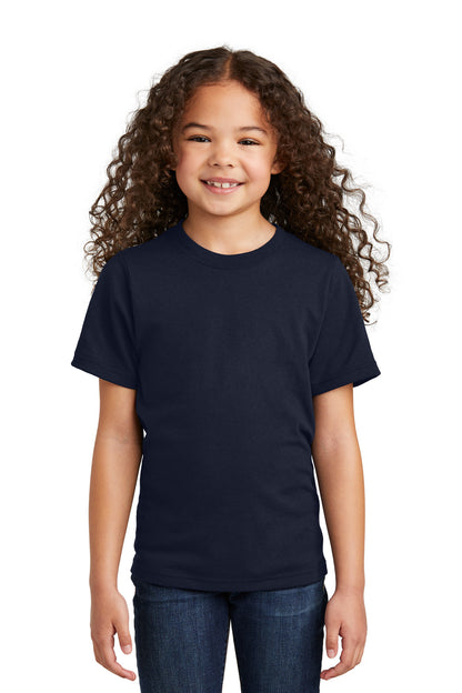 Front View of DeepNavy Port & Company Youth Tri-Blend Tee PC330Y