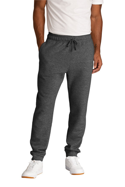 Front View of DkHtGry Port & Company Core Fleece Jogger. PC78J