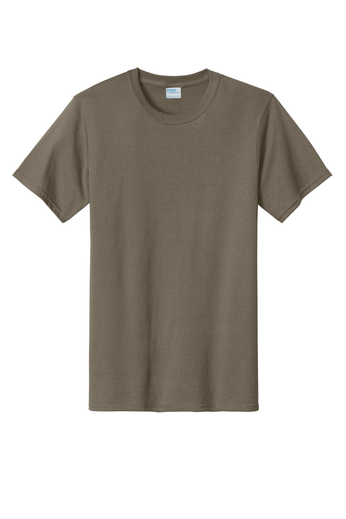 Front View of Dusty Brown Port & Company Tall Essential Tee. PC61T