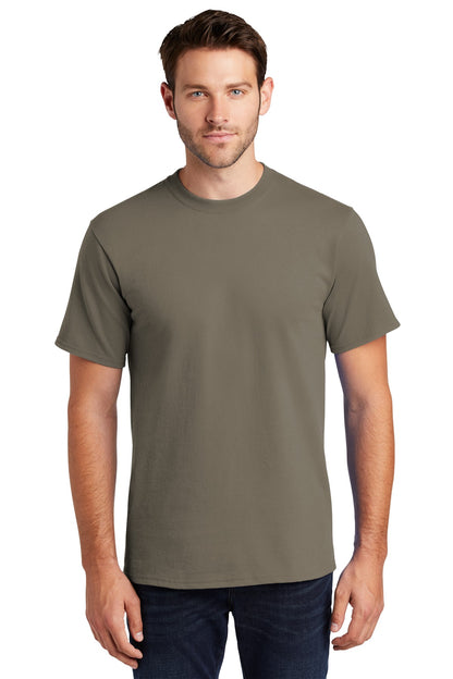 Front View of Dusty Brown Port & Company Tall Essential Tee. PC61T