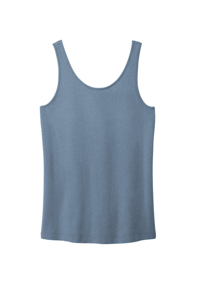 Front View of FadedDenim Port & Company Women's Beach Wash Garment-Dyed Tank LPC099TT