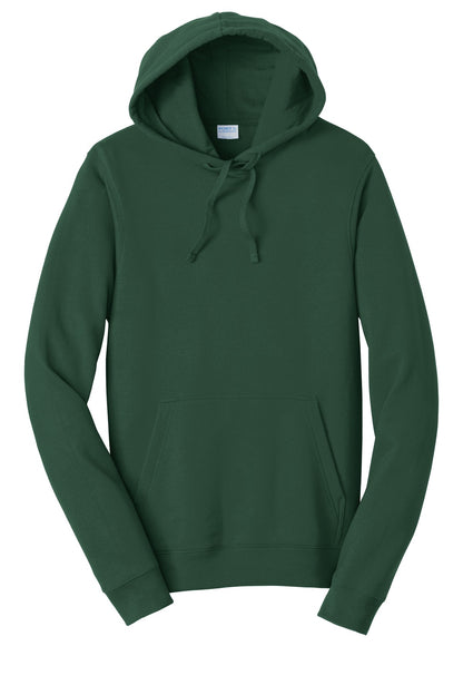 Front View of Forest Green Port & Company Fan Favorite Fleece Pullover Hooded Sweatshirt. PC850H