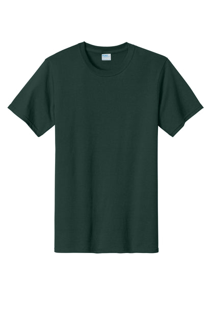 Front View of Forest Green Port & Company Tall Essential Tee. PC61T