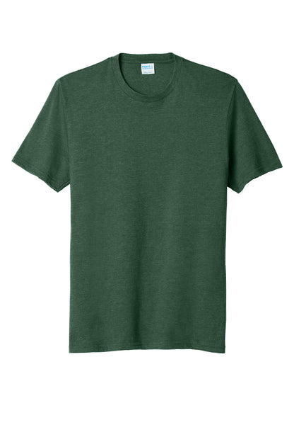 Front View of Forest Grn Hth Port & Company Fan Favorite Blend Tee. PC455