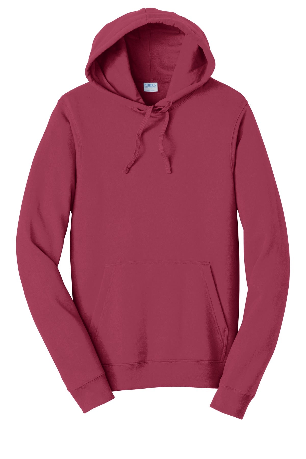 Front View of Garnet Port & Company Fan Favorite Fleece Pullover Hooded Sweatshirt. PC850H