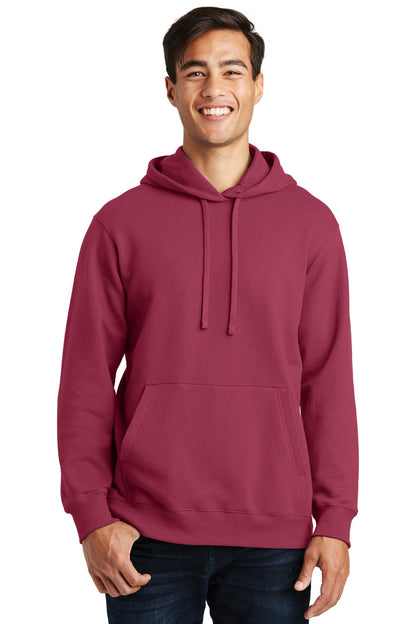 Front View of Garnet Port & Company Fan Favorite Fleece Pullover Hooded Sweatshirt. PC850H