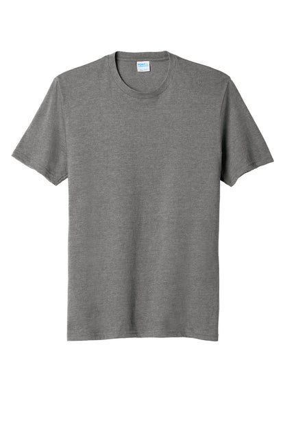 Front View of Graphite Hthr Port & Company Fan Favorite Blend Tee. PC455
