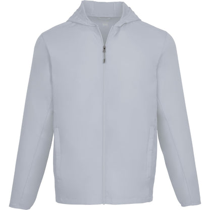 Front View of Grey ANETO Lightweight Packable Jacket - Men's plain