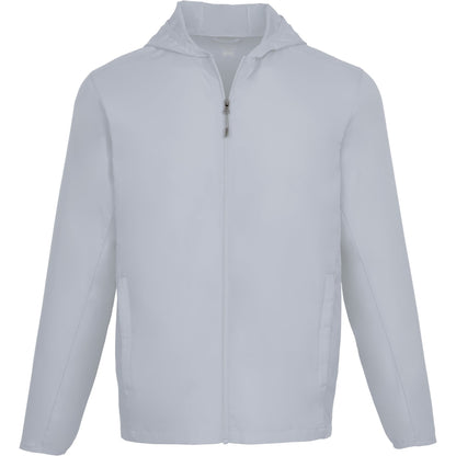 Front View of Grey ANETO Lightweight Packable Jacket - Men's plain
