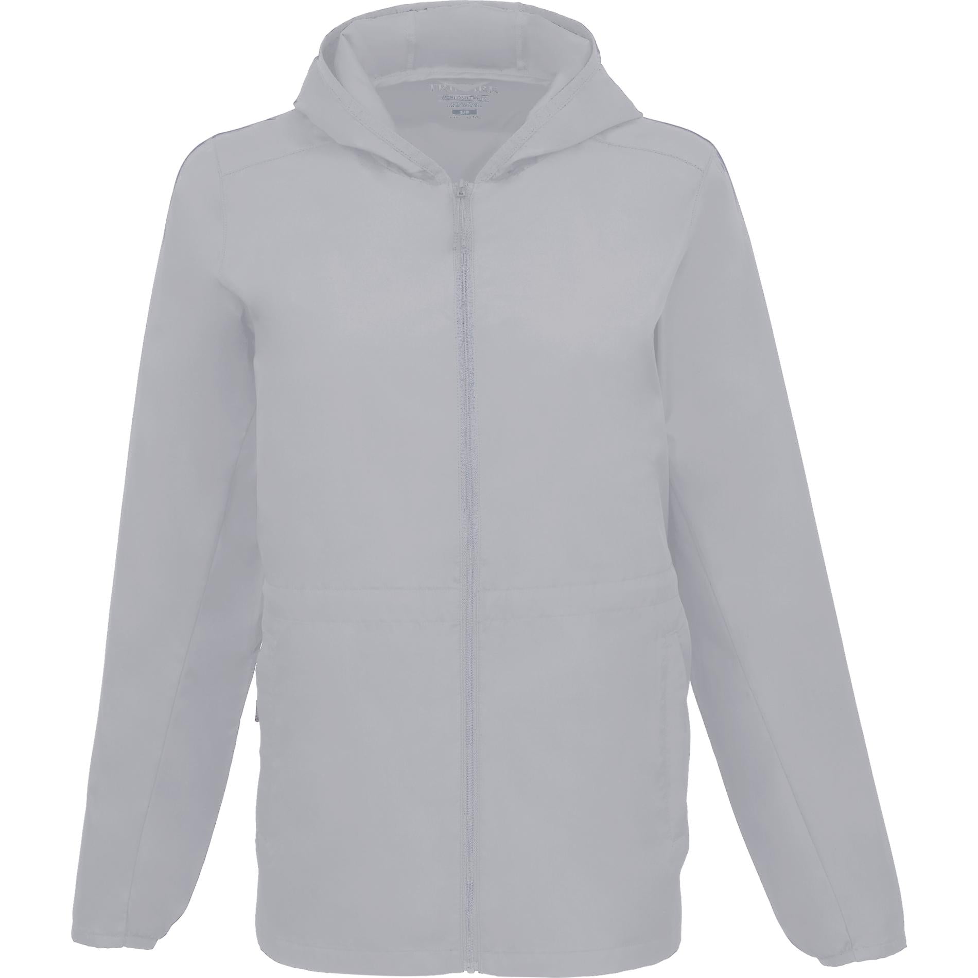 Front View of Grey ANETO Lightweight Packable Jacket - Women's plain