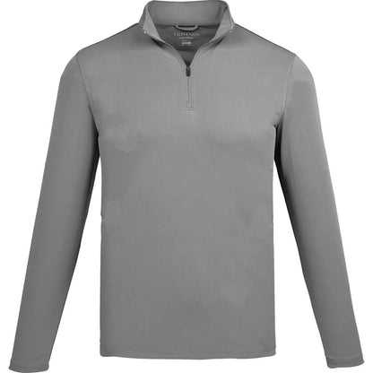 Front View of Grey DARA Knit Quarter Zip - Men's plain