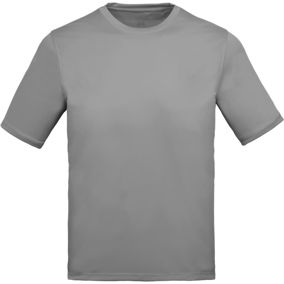 Front View of Grey DARA SS Tech Tee - Men's plain