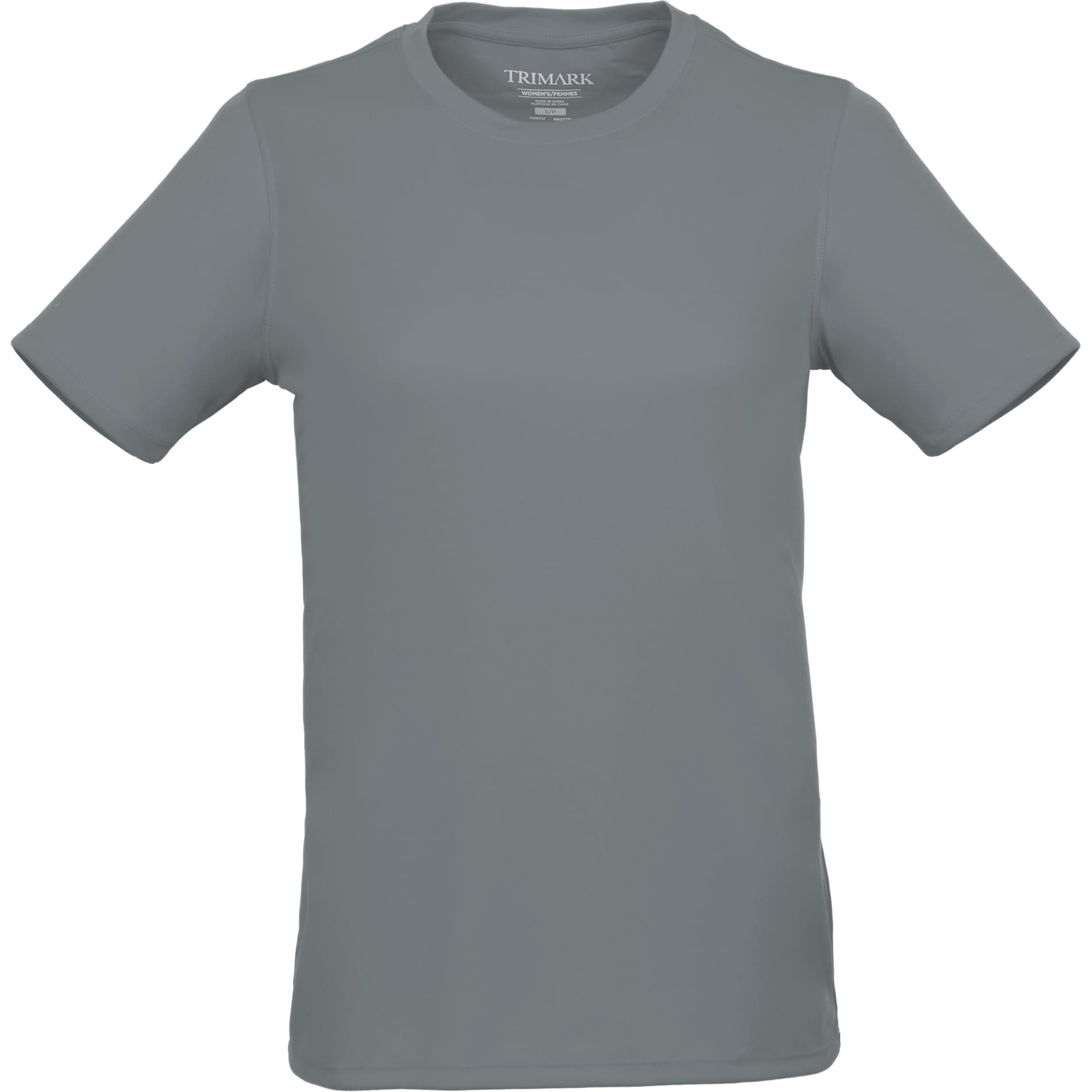 Front View of Grey DARA SS Tech Tee - Women's plain