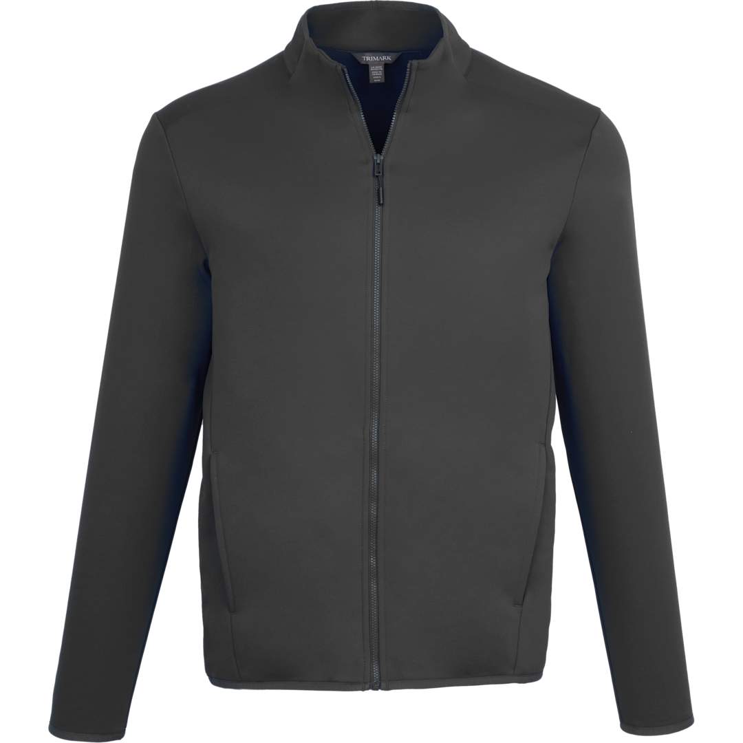 Front View of Grey TELICA Brush Back Fleece Jacket - Men's plain