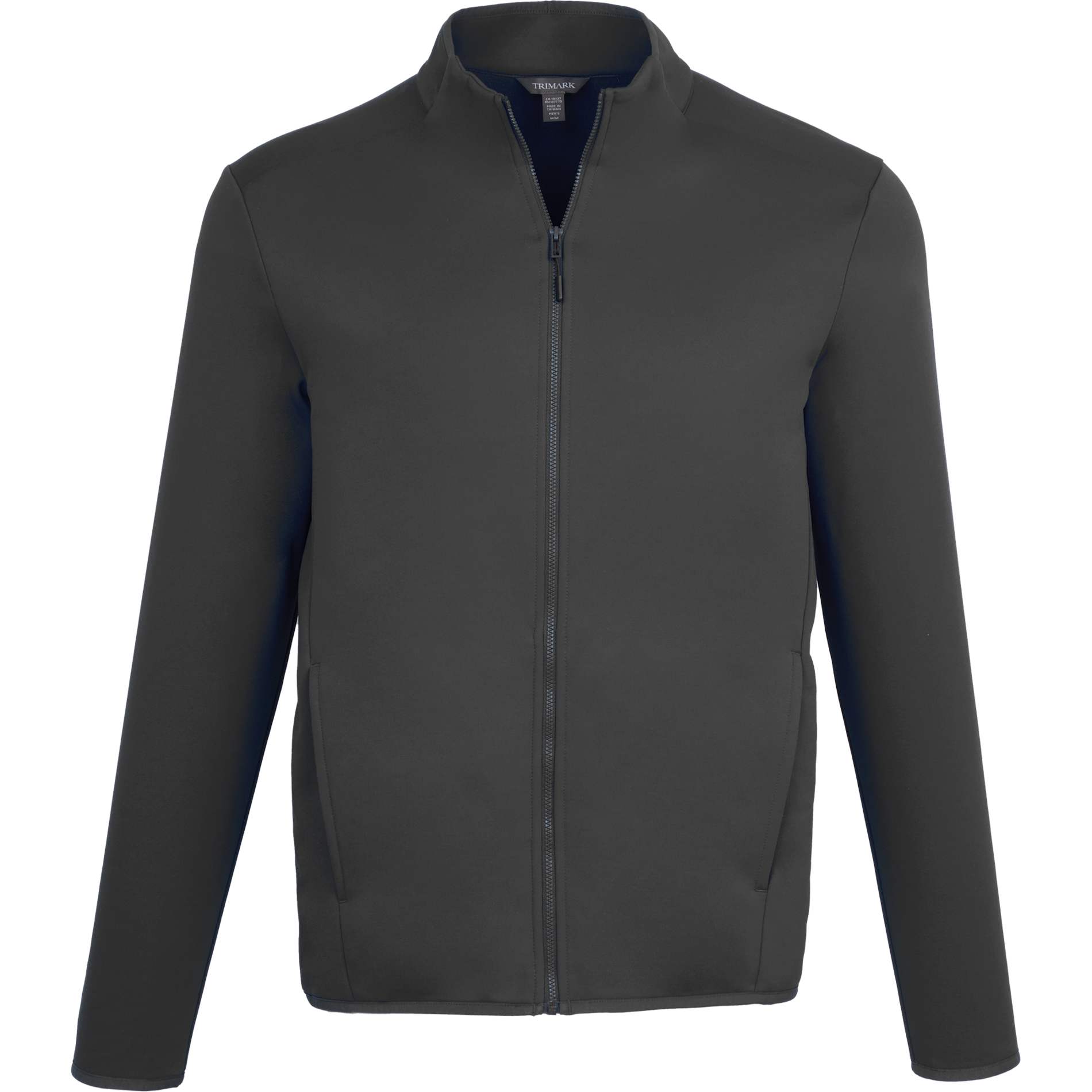 Front View of Grey TELICA Brush Back Fleece Jacket - Men's plain