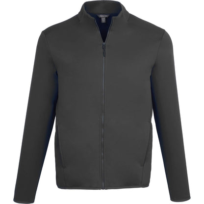 Front View of Grey TELICA Brush Back Fleece Jacket - Men's plain