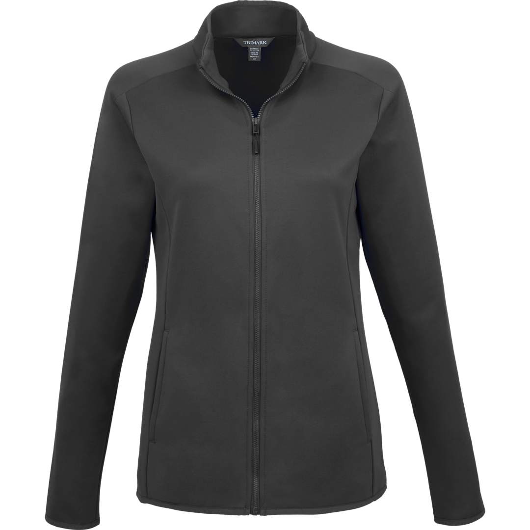 Front View of Grey TELICA Brush Back Fleece Jacket - Women's plain
