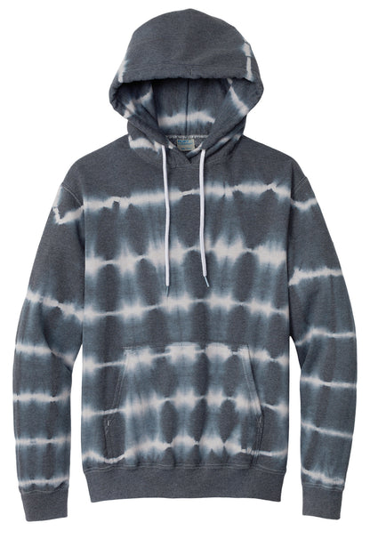 Front View of Grph/LtGry Port & Company Allover Stripe Tie-Dye Fleece PC143