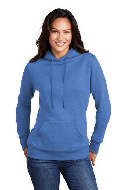 Front View of Heather Royal Port & Company Women's Core Fleece Pullover Hooded Sweatshirt LPC78H