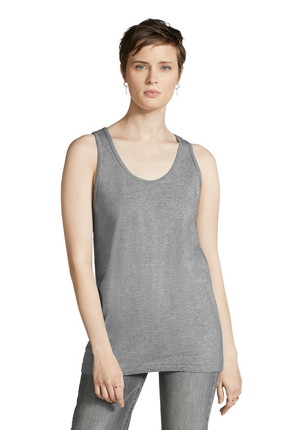 Front View of HthrGrey American Apparel Fine Jersey Unisex Tank 2408