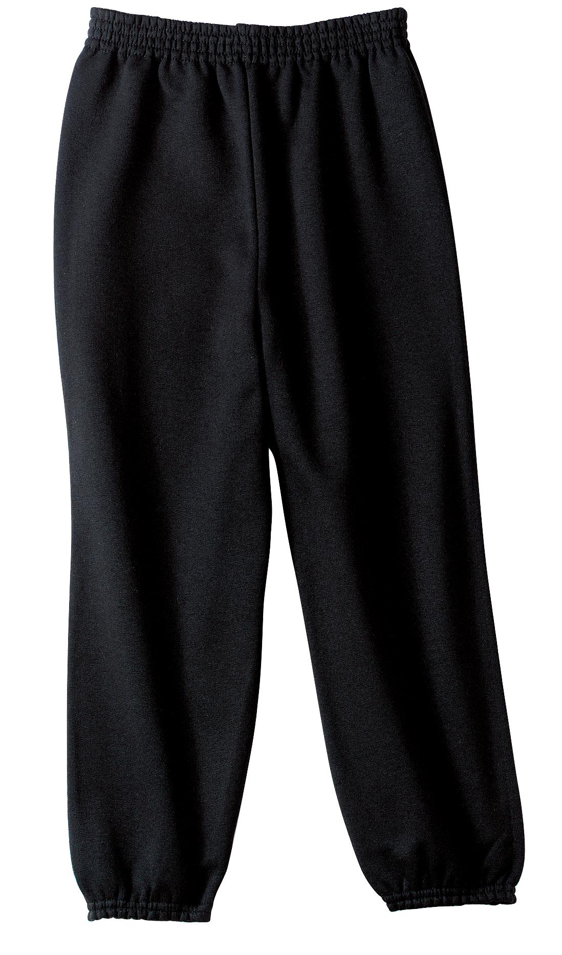 Front View of Jet Black Port & Company - Essential Fleece Sweatpant with Pockets. PC90P