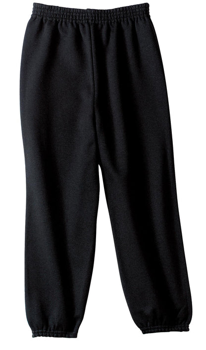 Front View of Jet Black Port & Company - Essential Fleece Sweatpant with Pockets. PC90P