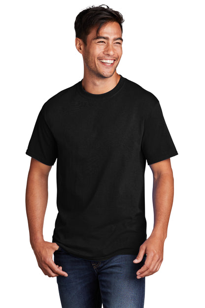 Front View of JetBlack Port & Company Core Cotton DTG Tee PC54DTG