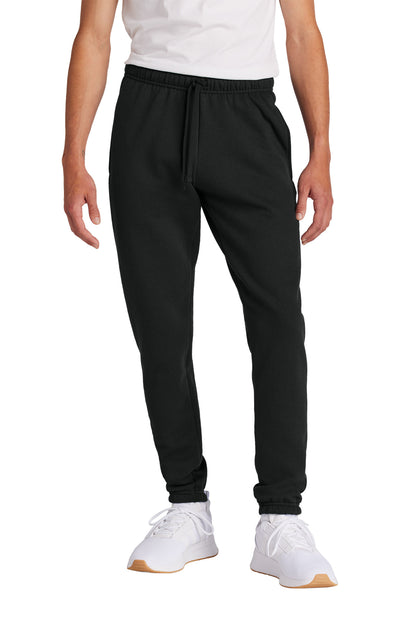 Front View of JetBlack Port & Company Core Fleece Sweatpant PC78SP