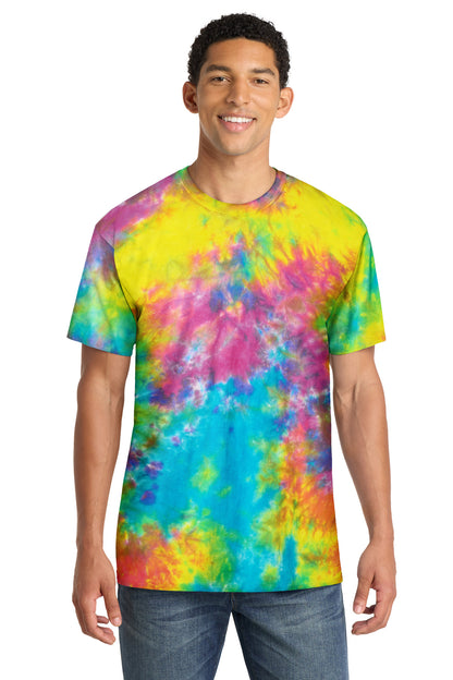 Front View of JwltnCbrst Port & Company Crystal Tie-Dye Tee PC145