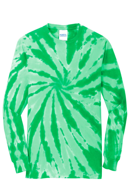 Front View of Kelly Port & Company Tie-Dye Long Sleeve Tee. PC147LS