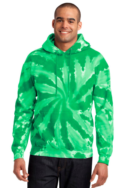 Front View of Kelly Port & Company Tie-Dye Pullover Hooded Sweatshirt. PC146