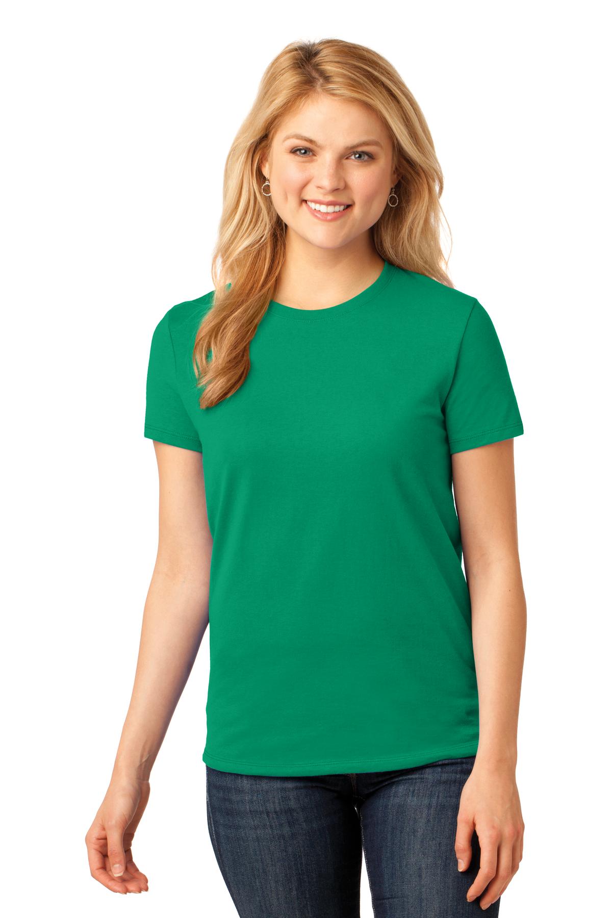 Front View of Kelly Port & Company Women's Core Cotton Tee. LPC54