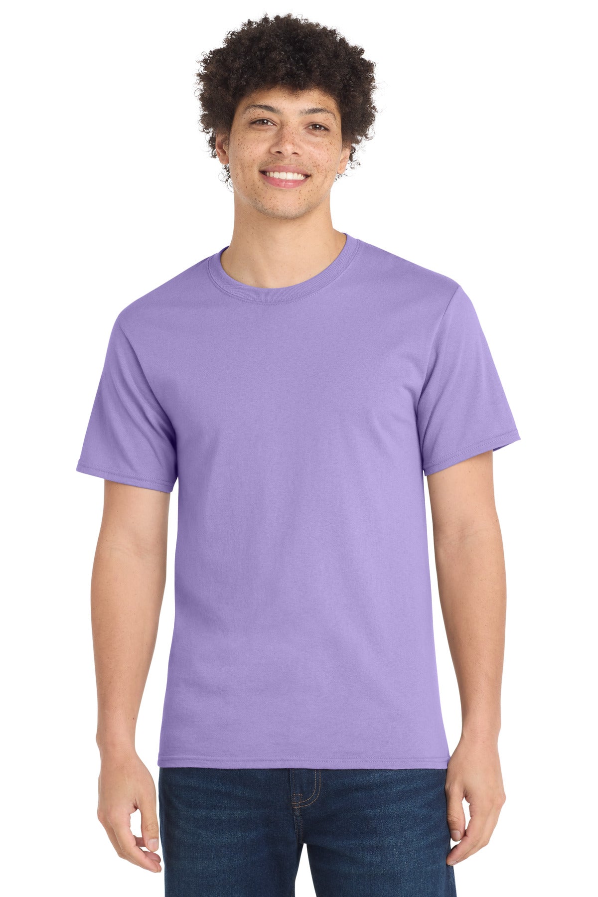Front View of Lavender Port & Company Tall Essential Tee. PC61T