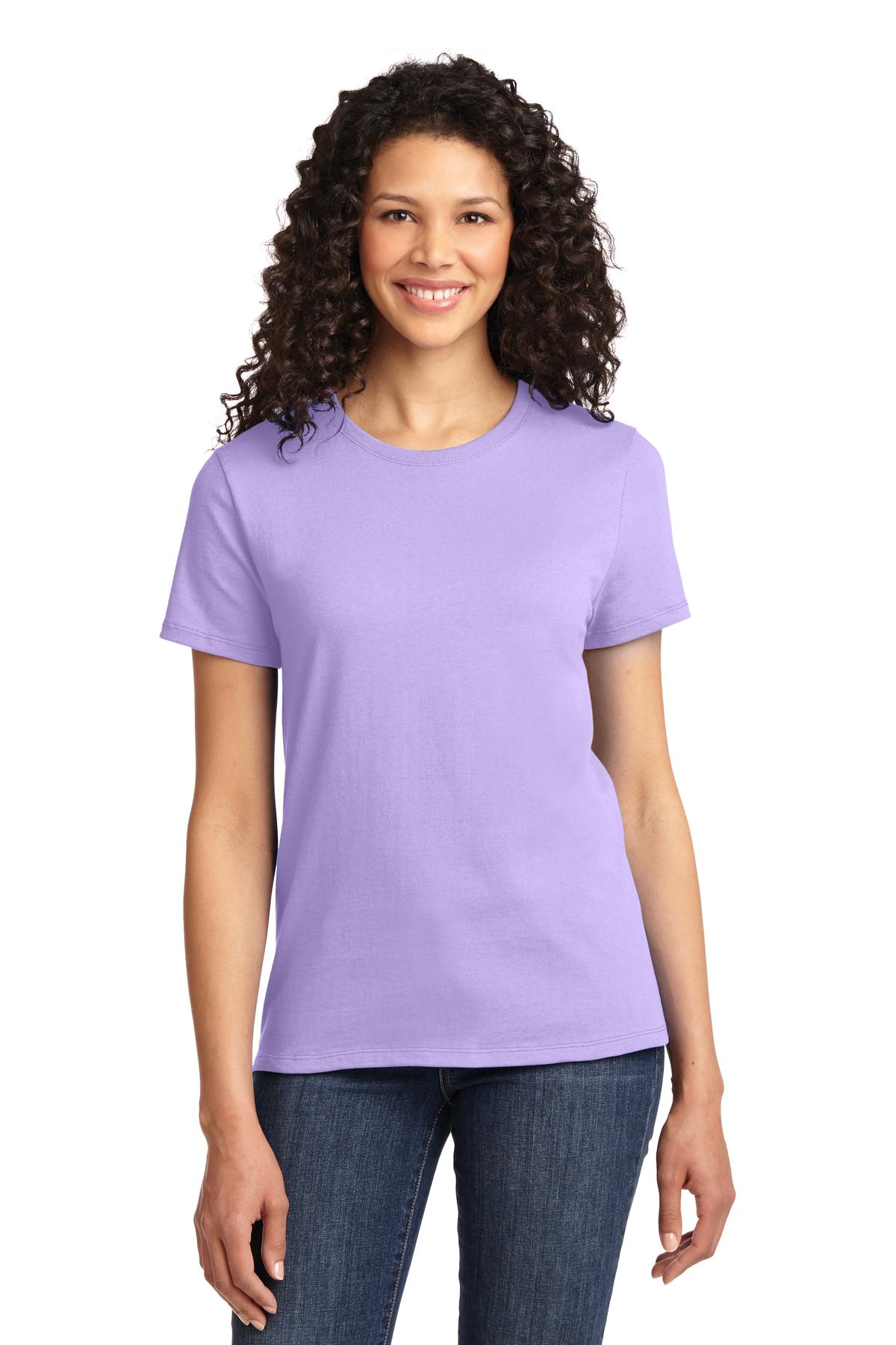 Front View of Lavender Port & Company Women's Essential Tee. LPC61